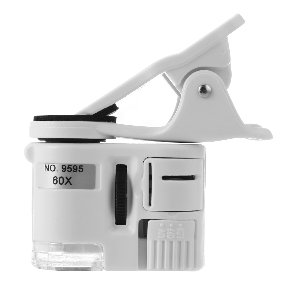 thumbnail image 3 of Mini Microscopio Bolsillo Lente Clip Cámara Universal 60x Con ABS LED Batería para Adultos Teléfonos Inteligentes Móviles, 3 of 9