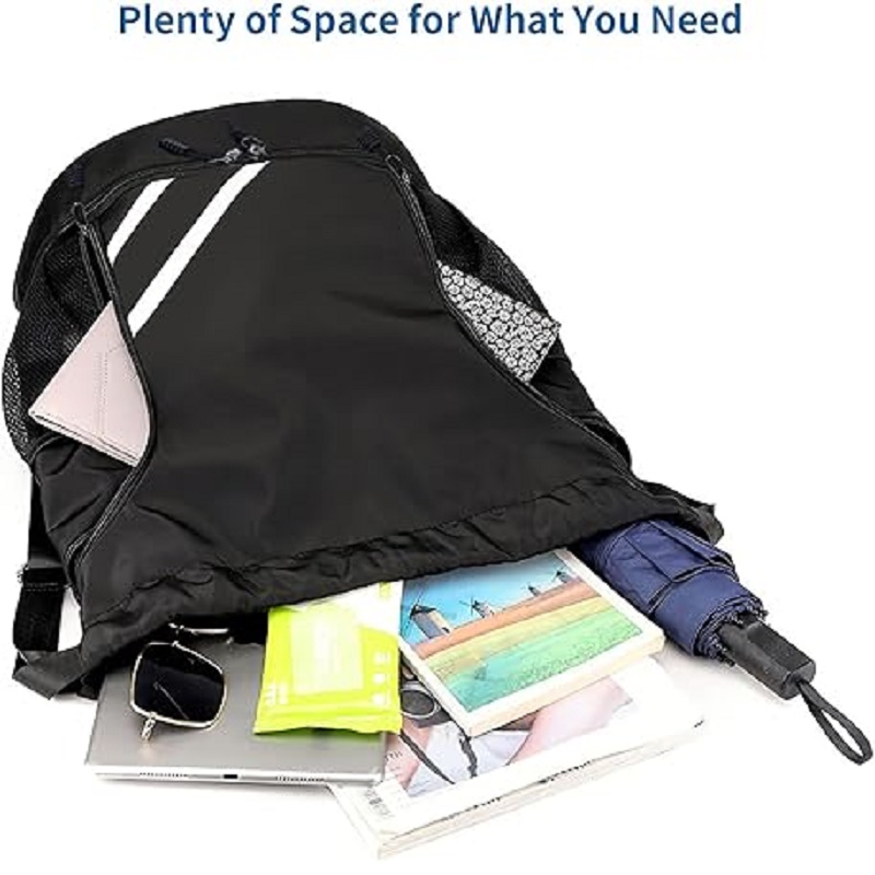 thumbnail image 2 of Baloncesto Fitness Training Bag Drawstring Gym Sports Mochila Gran Capacidad Correa Ajustable Múltiple, 2 of 2