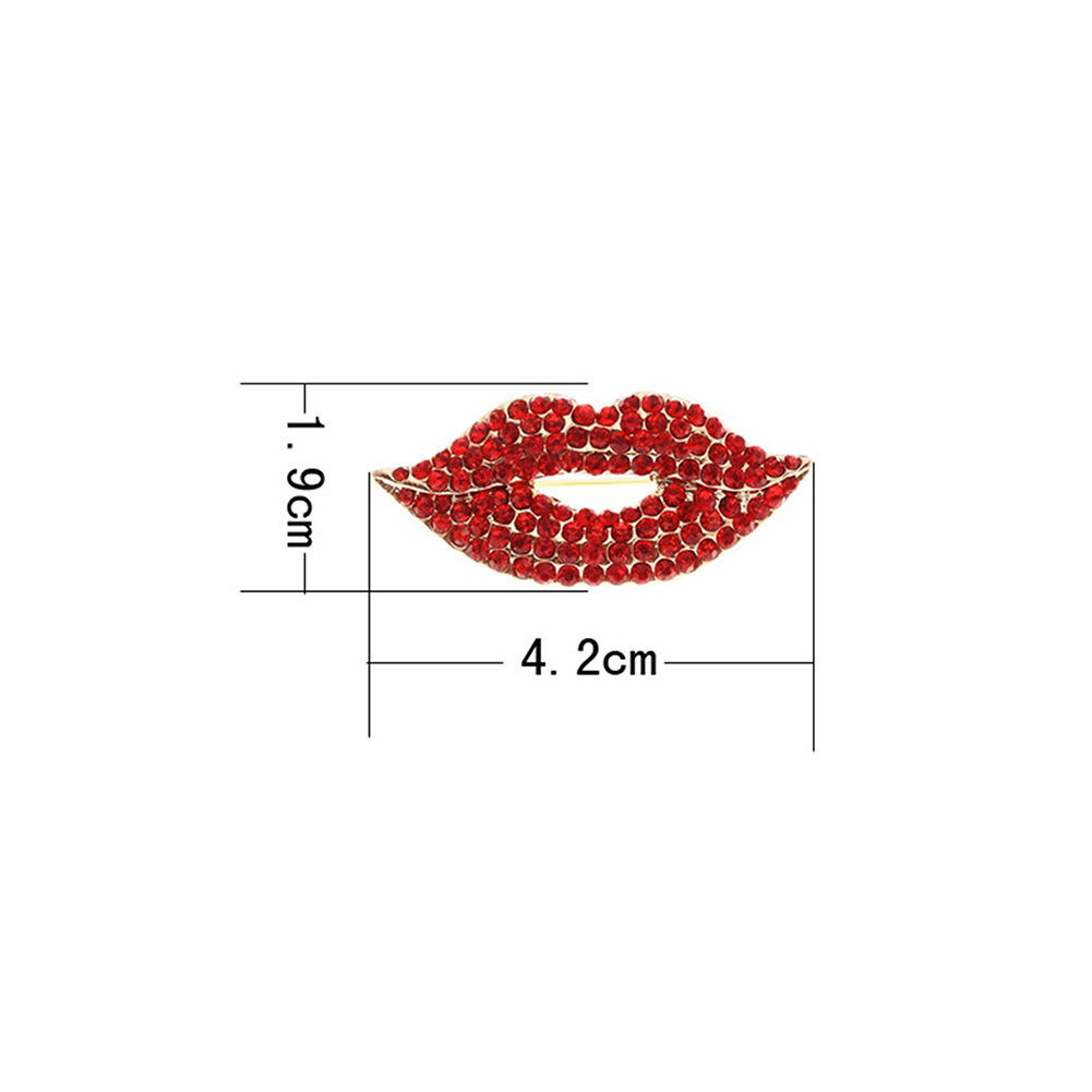 thumbnail image 2 of Broches Disfraz Labios Cristal para Mujer Creativa Con Pin Beso (rojo), 2 of 9